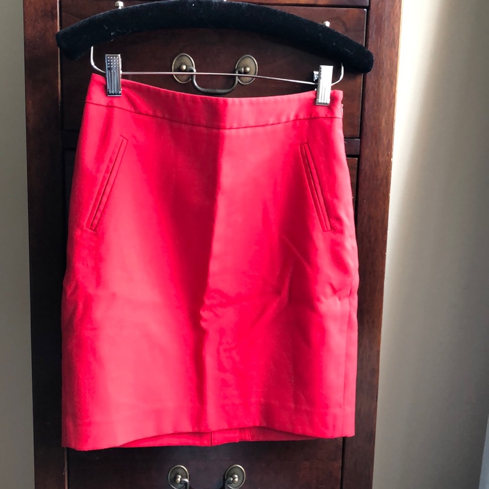 Red pencil skirt